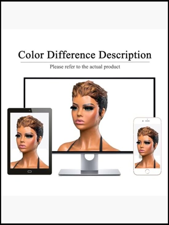 Pixie Cut Wig Short Layered Haircut Human Hair Glueless Full Machine Made with main image 6